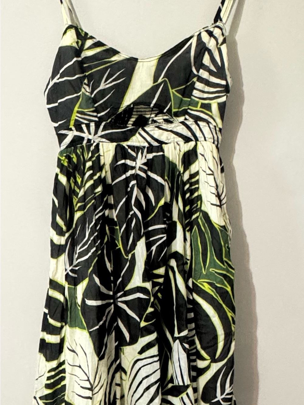Joie Black & Green Tropical Leaf Mini Dress